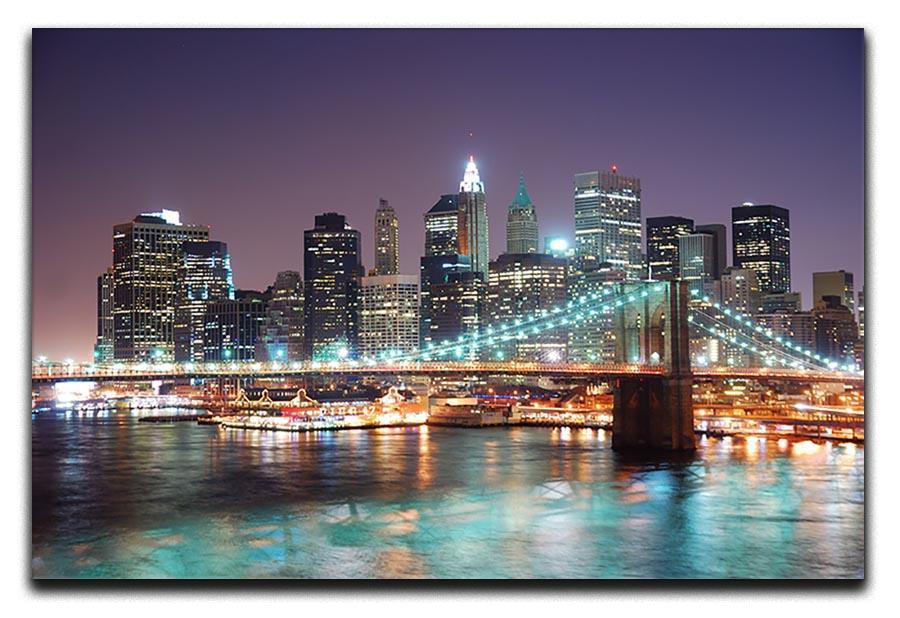 Manhattan skyline with skyscrapers over Hudson River Canvas Print or Poster - Canvas Art Rocks - 1