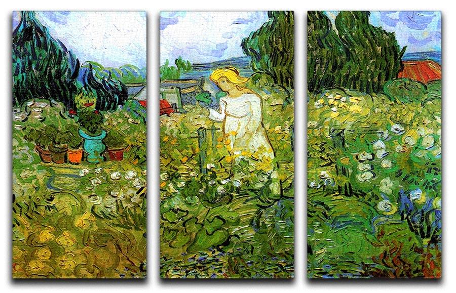 Marguerite Gachet in the Garden by Van Gogh 3 Split Panel Canvas Print - Canvas Art Rocks - 4