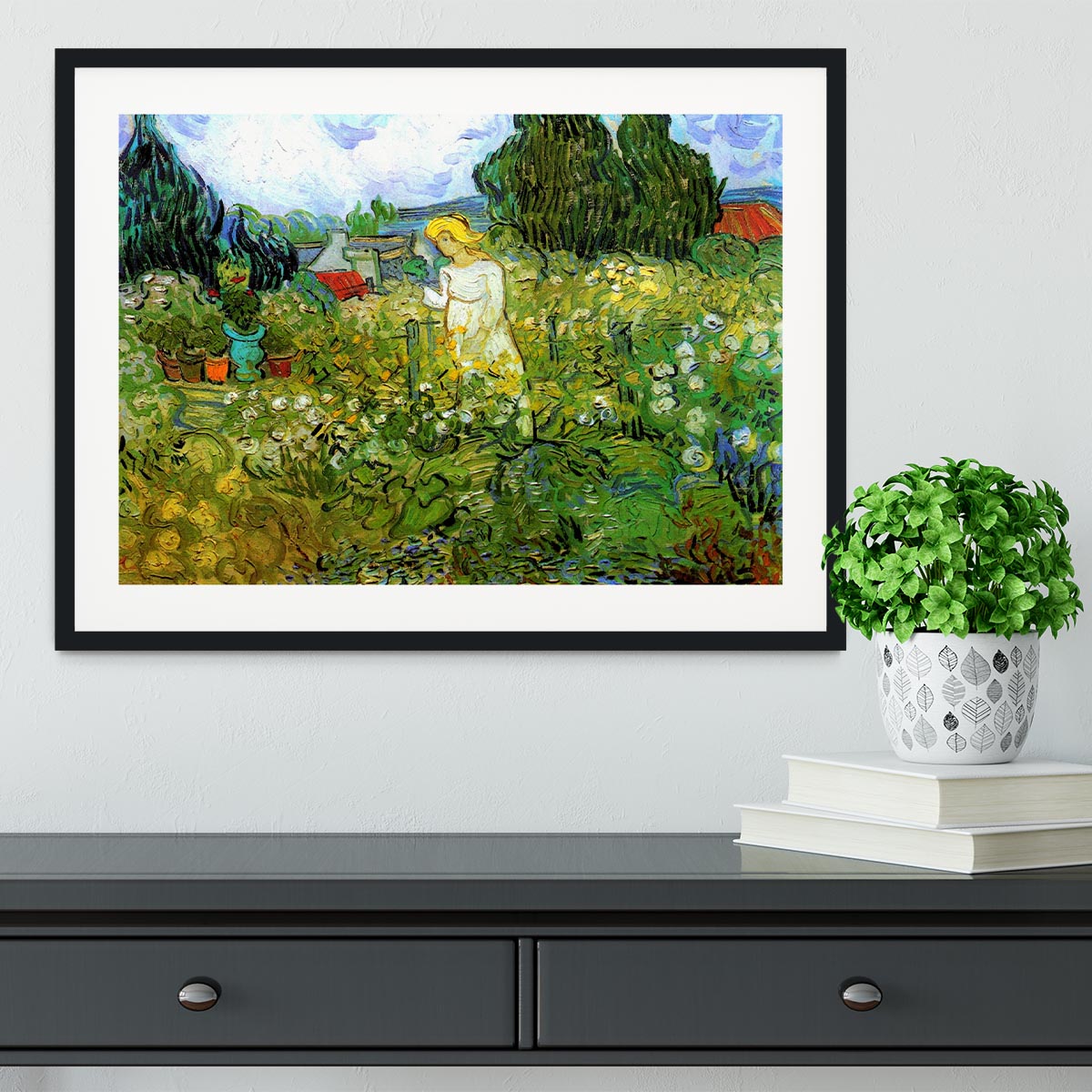Marguerite Gachet in the Garden by Van Gogh Framed Print - Canvas Art Rocks - 1