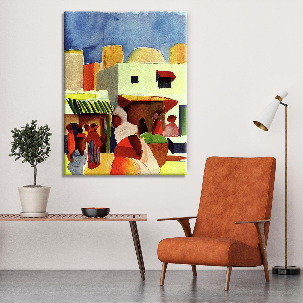 Market in Algier by Macke Canvas Print or Poster - Canvas Art Rocks - 6