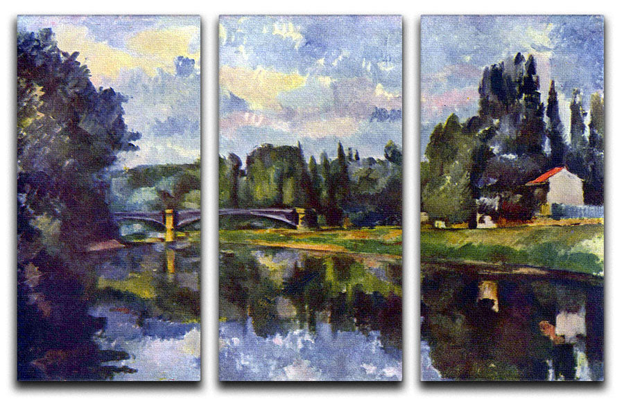 Marne Shore by Cezanne 3 Split Panel Canvas Print - Canvas Art Rocks - 1