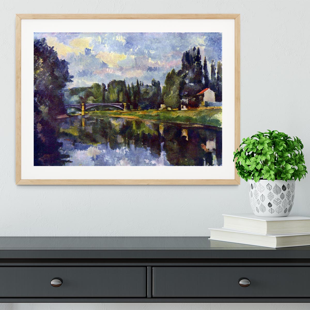 Marne Shore by Cezanne Framed Print - Canvas Art Rocks - 3