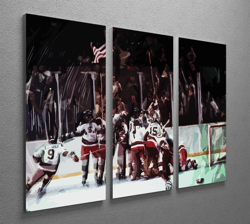 Miracle on Ice USA Ice Hockey Team 3 Split Panel Canvas Print - Canvas Art Rocks - 2