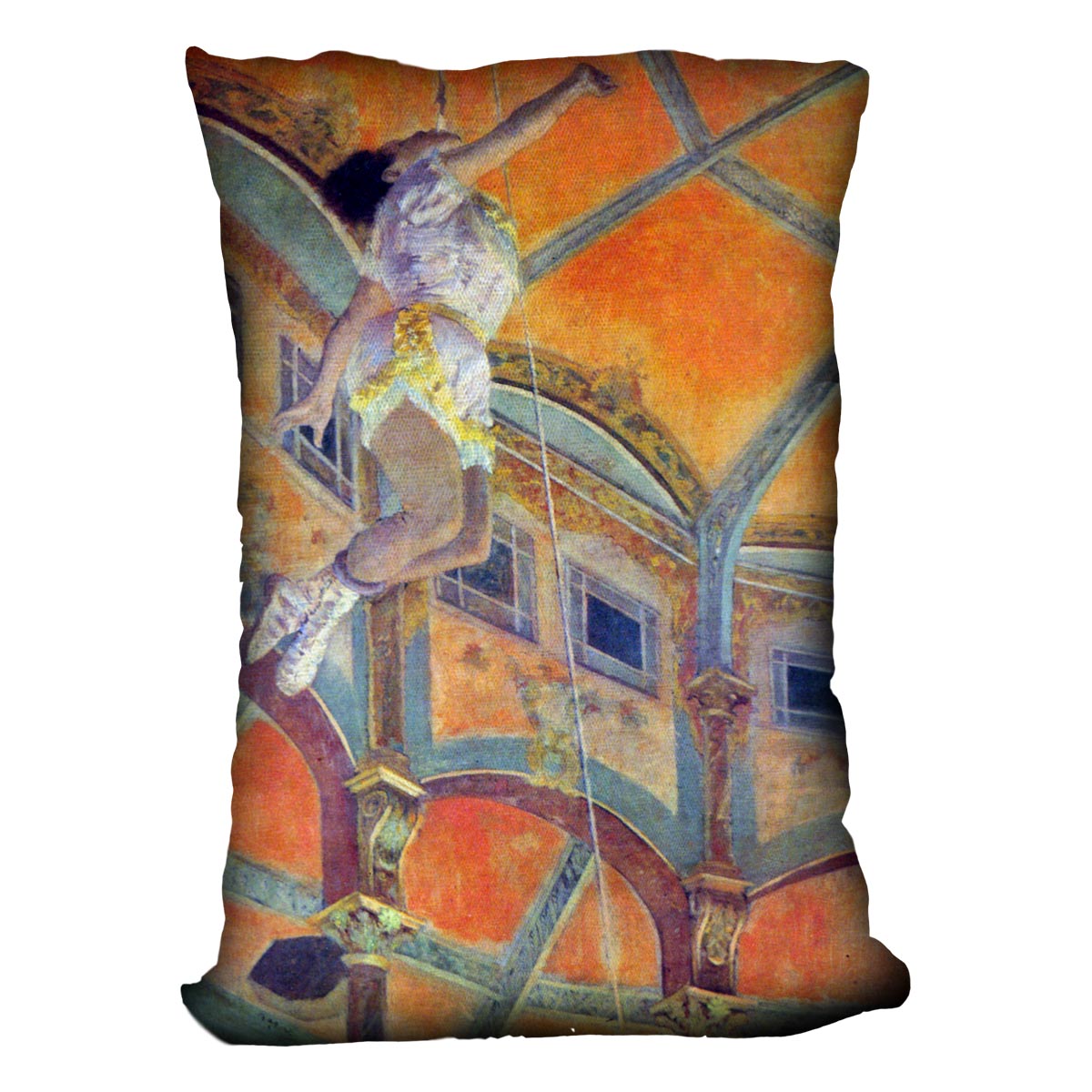 Miss Lala in Circus Fernando by Degas Cushion
