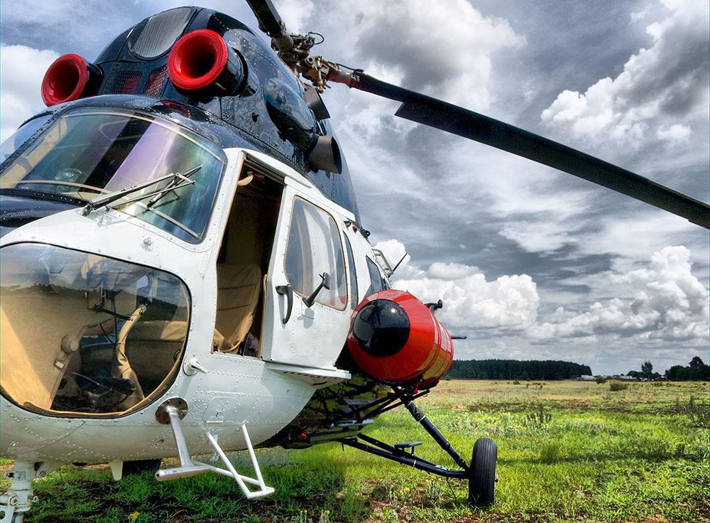 Modern light helicopter Wall Mural Wallpaper - Canvas Art Rocks - 1