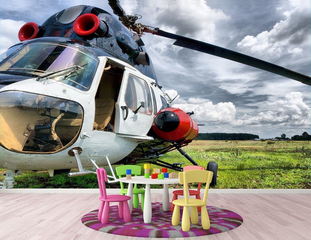 Modern light helicopter Wall Mural Wallpaper - Canvas Art Rocks - 3