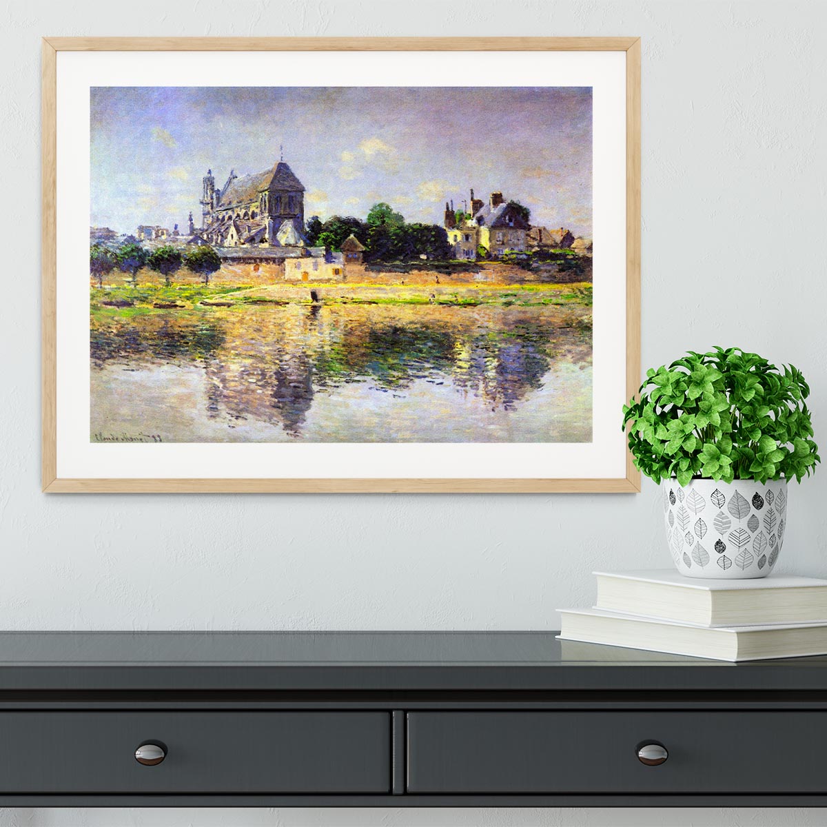 Monets garden in Vetheuil by Monet Framed Print - Canvas Art Rocks - 3