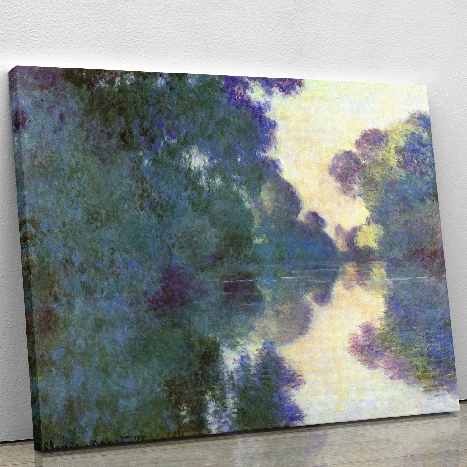 Morning on the Seine at Giverny by Monet Canvas Print or Poster - Canvas Art Rocks - 1