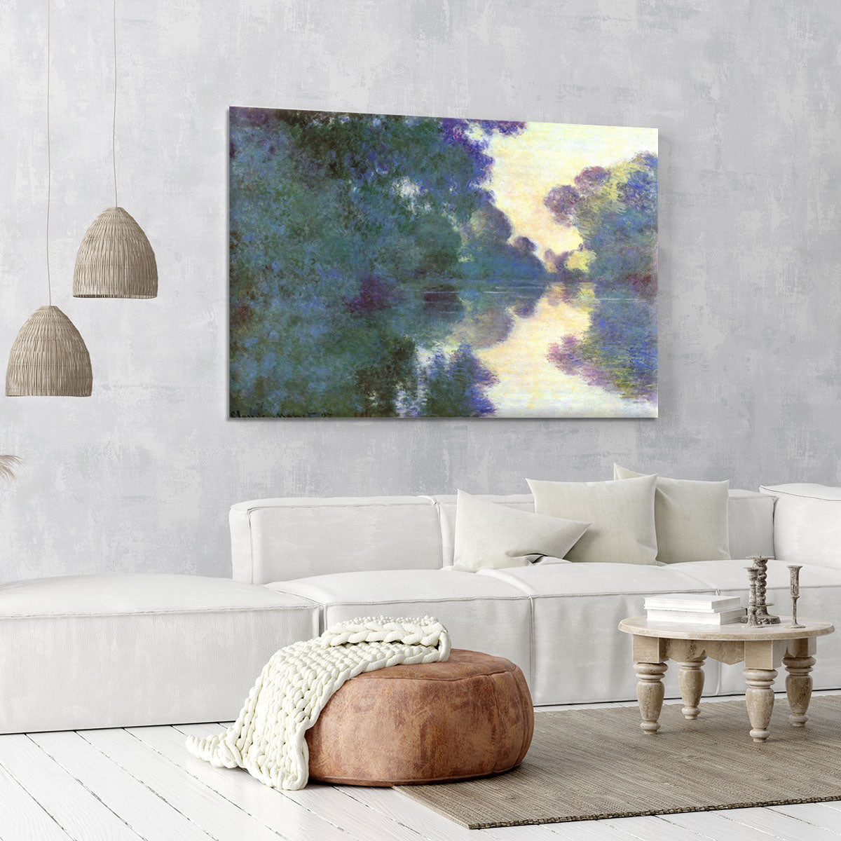 Morning on the Seine at Giverny by Monet Canvas Print or Poster - Canvas Art Rocks - 6