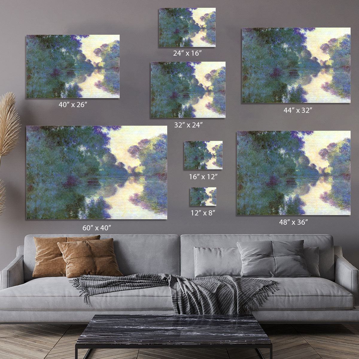 Morning on the Seine at Giverny by Monet Canvas Print or Poster - Canvas Art Rocks - 7