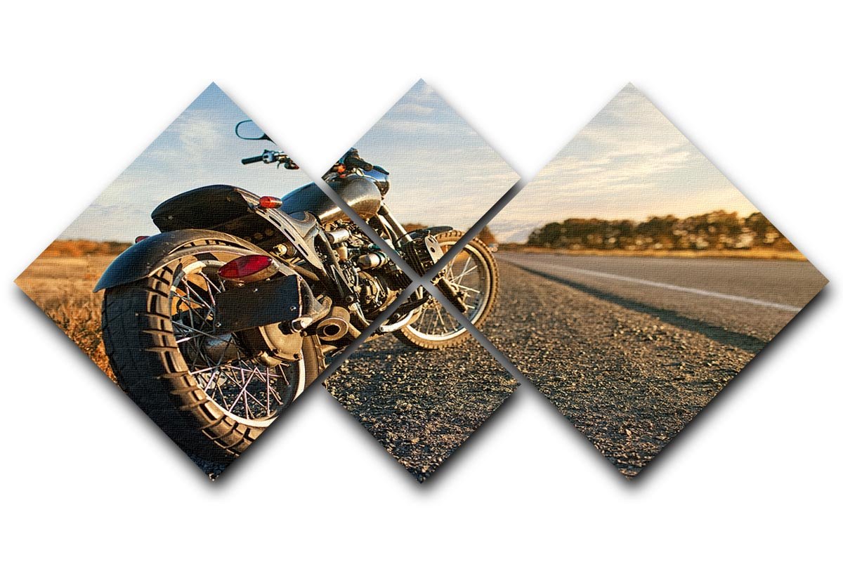 Motorbike under the clear sky 4 Square Multi Panel Canvas - Canvas Art Rocks - 1