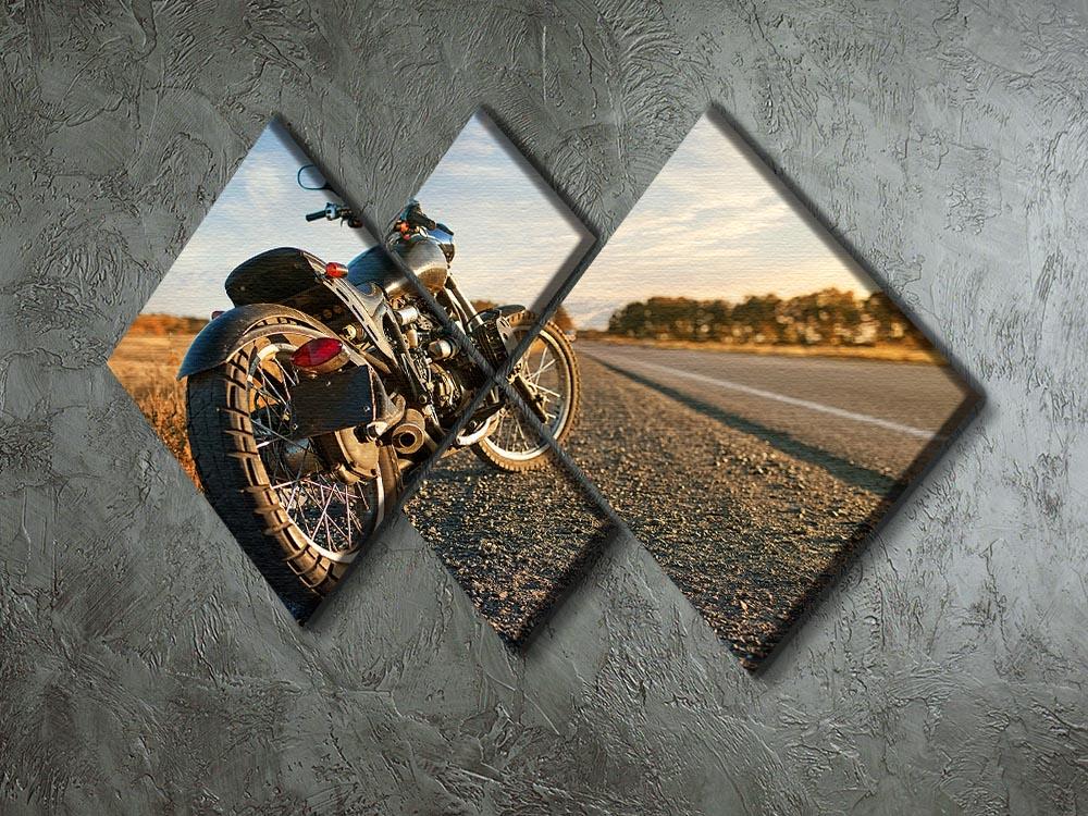 Motorbike under the clear sky 4 Square Multi Panel Canvas - Canvas Art Rocks - 2
