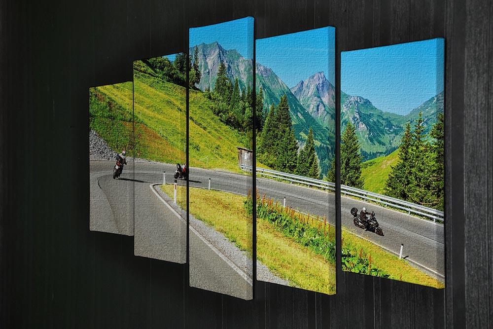 Motorbikers group in the moutains 5 Split Panel Canvas - Canvas Art Rocks - 2