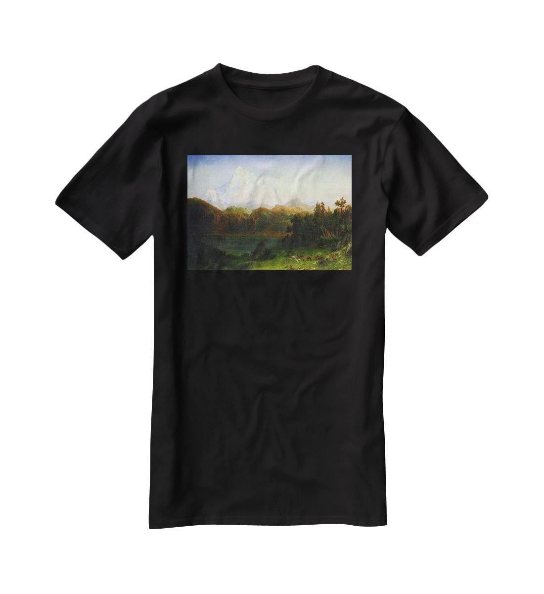 Mt. Hood Oregon by Bierstadt T-Shirt - Canvas Art Rocks - 1