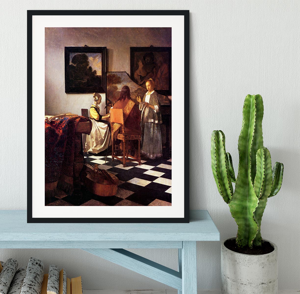 Musical Trio by Vermeer Framed Print - Canvas Art Rocks - 1