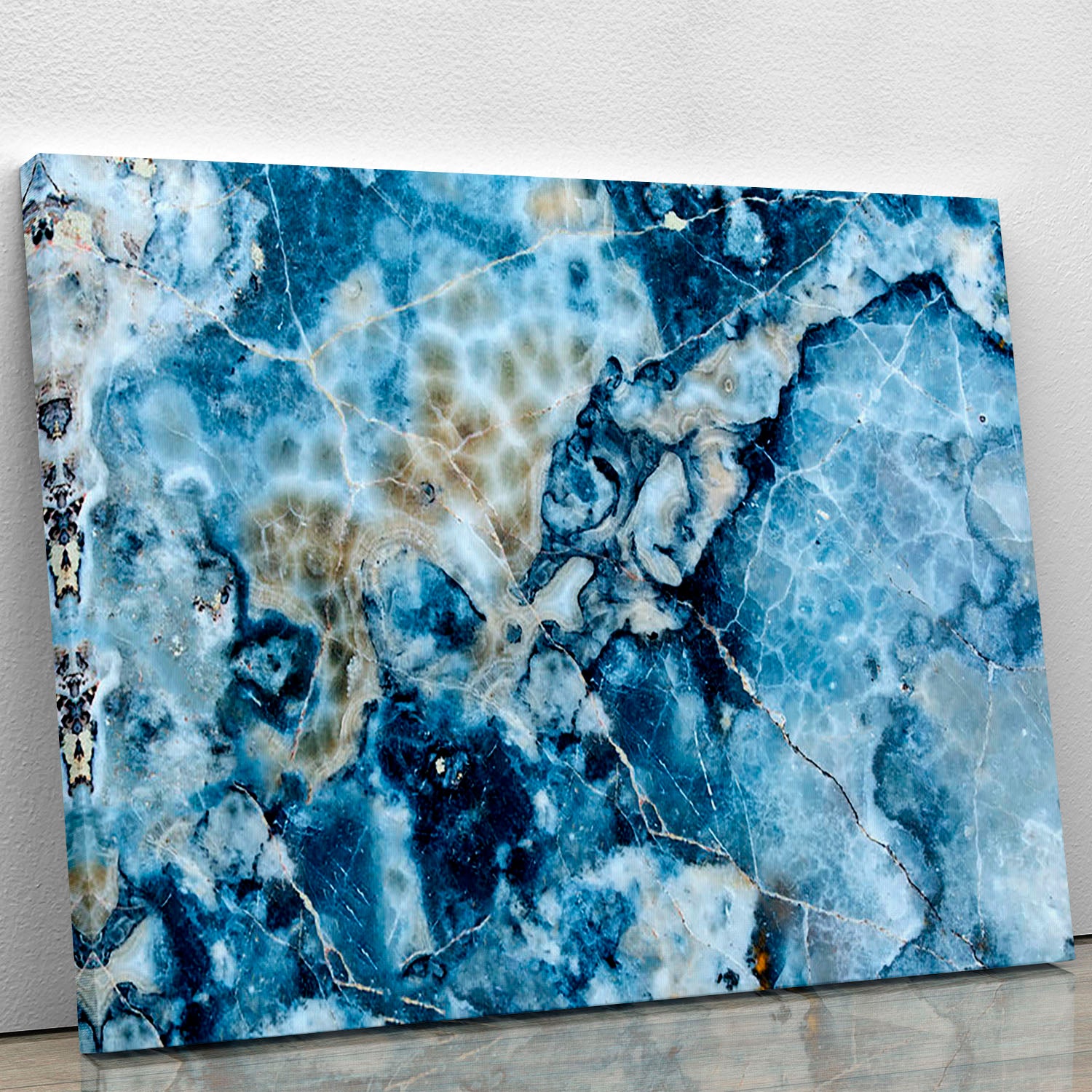 Navy Cracked and Speckled Marble Canvas Print or Poster - Canvas Art Rocks - 1