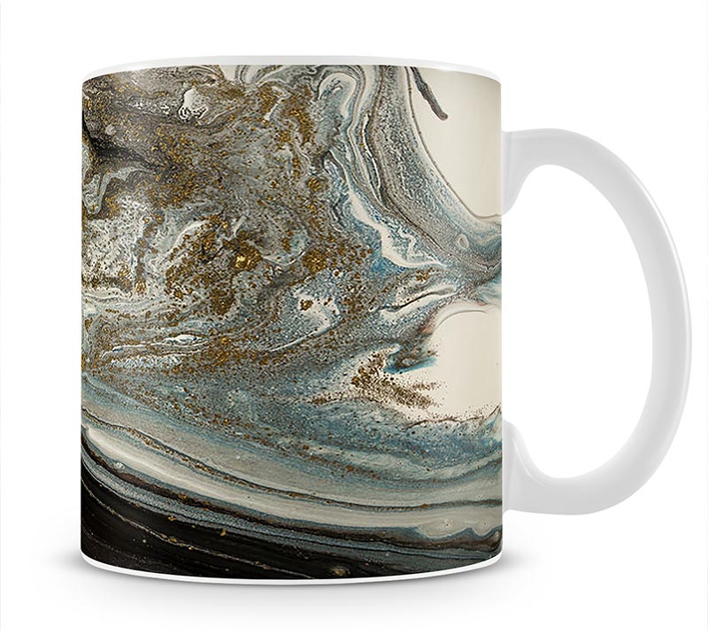 Navy Gold and White Marble Swirl Mug - Canvas Art Rocks - 1