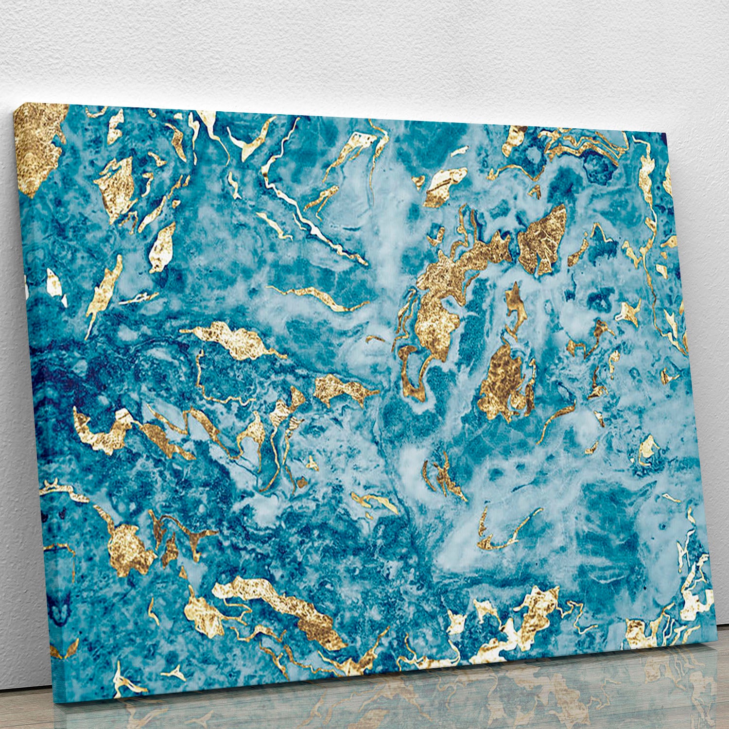 Navy and Gold Foil Marble Canvas Print or Poster - Canvas Art Rocks - 1