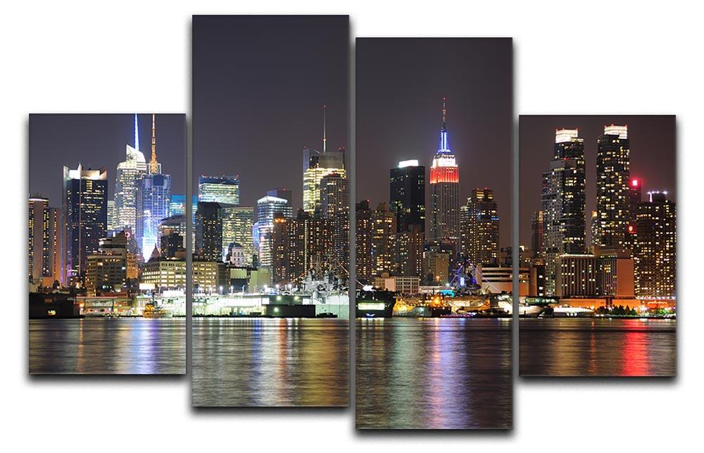 New Jersey Weehawken waterfront 4 Split Panel Canvas - Canvas Art Rocks - 1