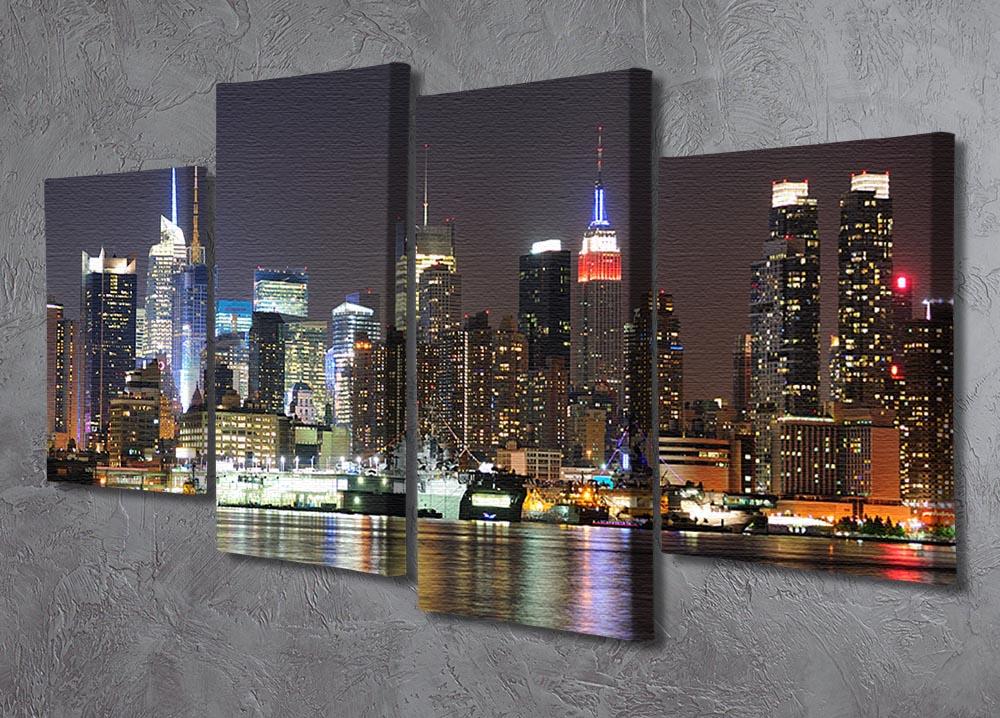 New Jersey Weehawken waterfront 4 Split Panel Canvas - Canvas Art Rocks - 2