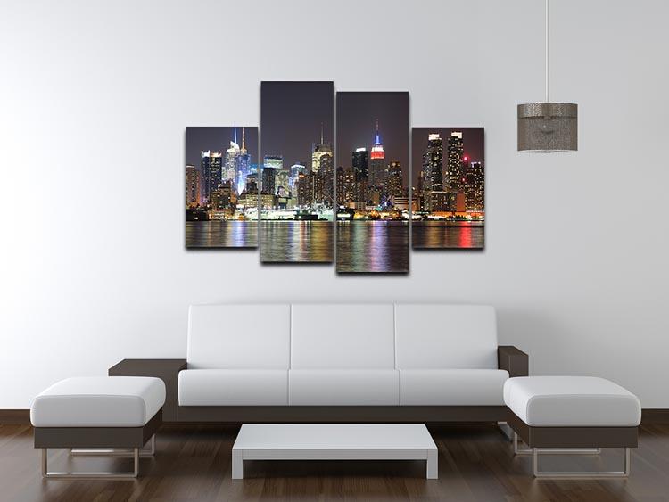 New Jersey Weehawken waterfront 4 Split Panel Canvas - Canvas Art Rocks - 3