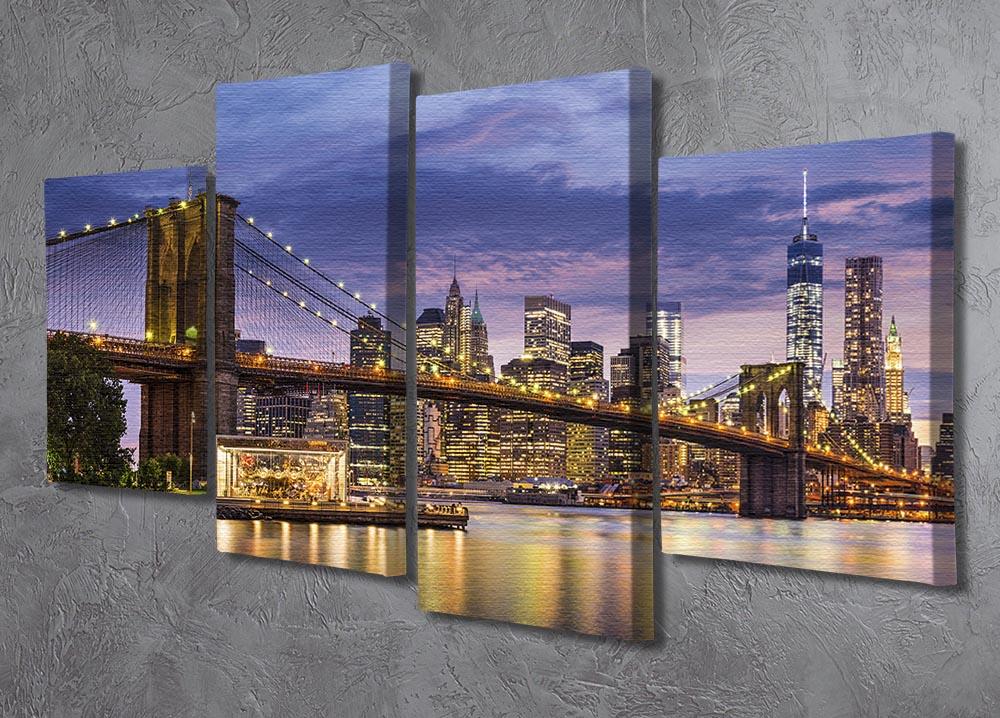 New York City at twilight 4 Split Panel Canvas - Canvas Art Rocks - 2