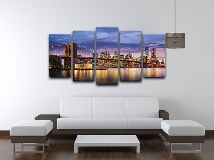 New York City at twilight 5 Split Panel Canvas - Canvas Art Rocks - 3