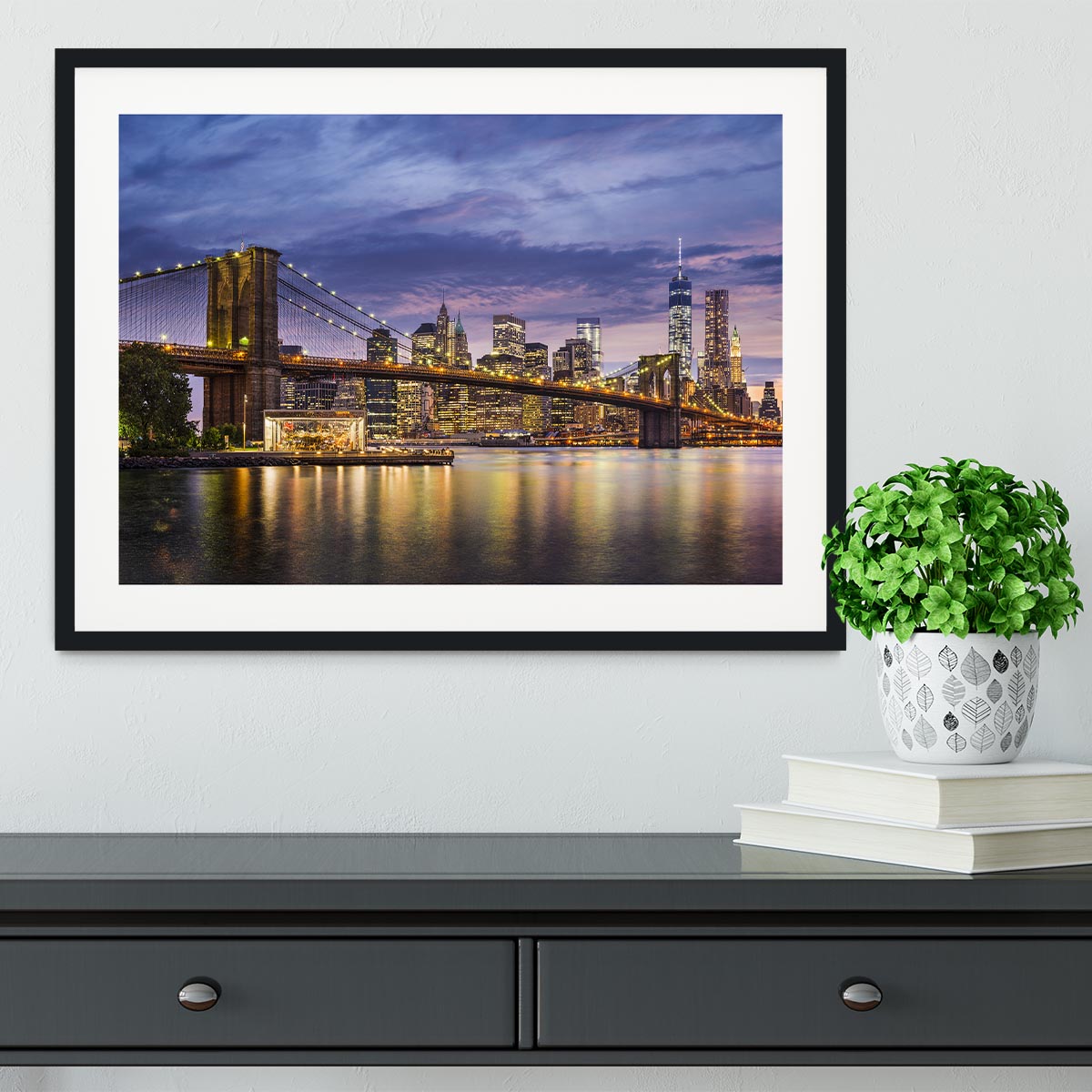 New York City at twilight Framed Print - Canvas Art Rocks - 1