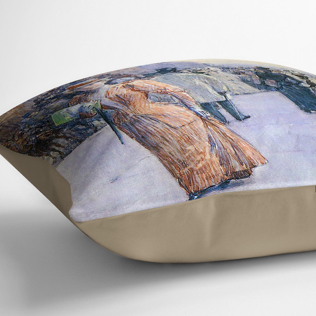 New York street scene by Hassam Cushion - Canvas Art Rocks - 2