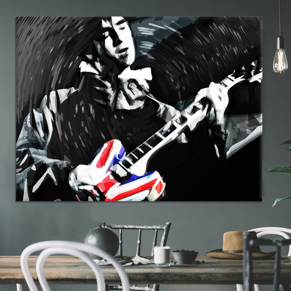 Noel Gallagher Union Jack Guitar Canvas Print or Poster - Canvas Art Rocks - 3