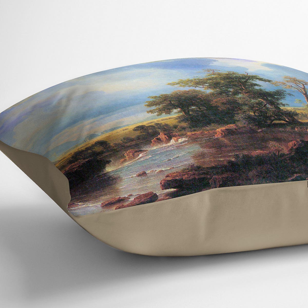 Northern fork of the Plate Nebraska by Bierstadt Cushion - Canvas Art Rocks - 2