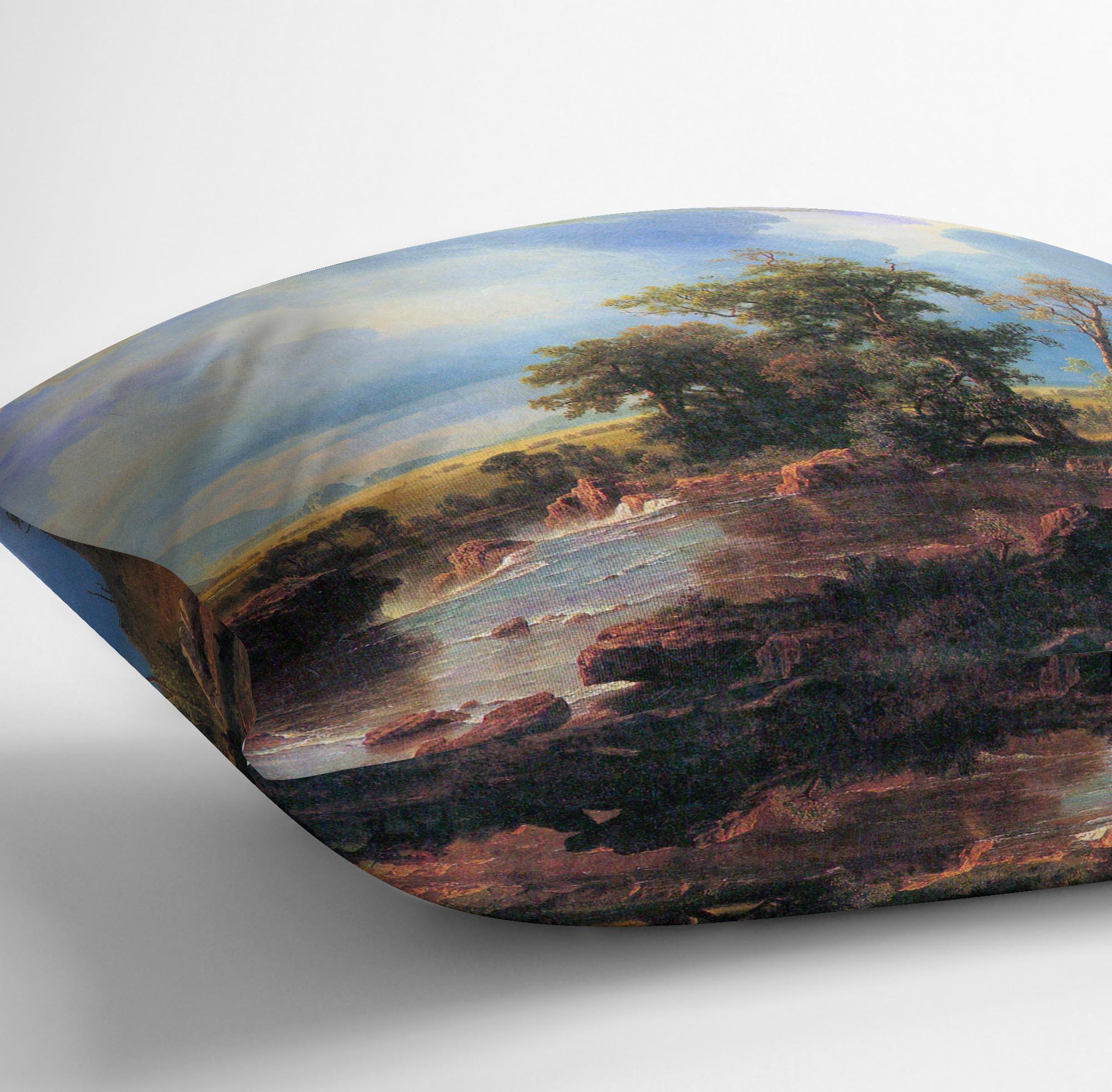 Northern fork of the Plate Nebraska by Bierstadt Cushion - Canvas Art Rocks - 3