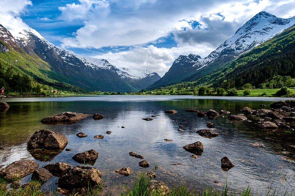 Norway natural landscape Wall Mural Wallpaper - Canvas Art Rocks - 1