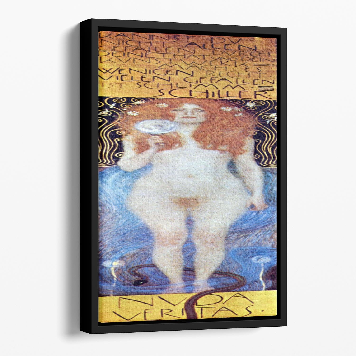 Nuda Veritas Naked Truth by Klimt Floating Framed Canvas