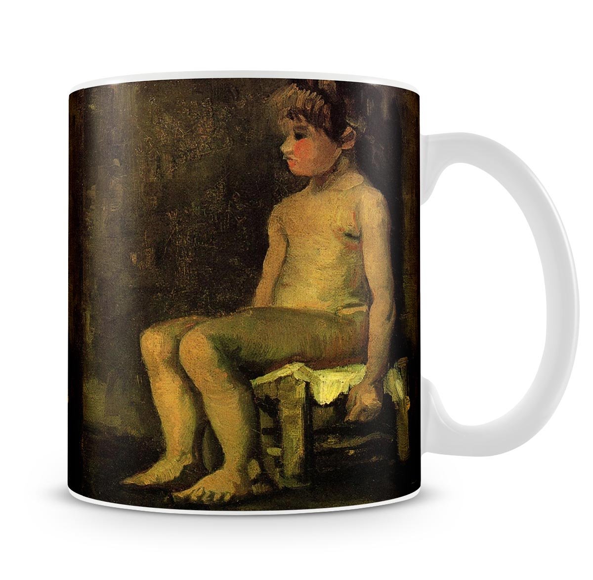 Nude Study of a Little Girl Seated by Van Gogh Mug - Canvas Art Rocks - 4
