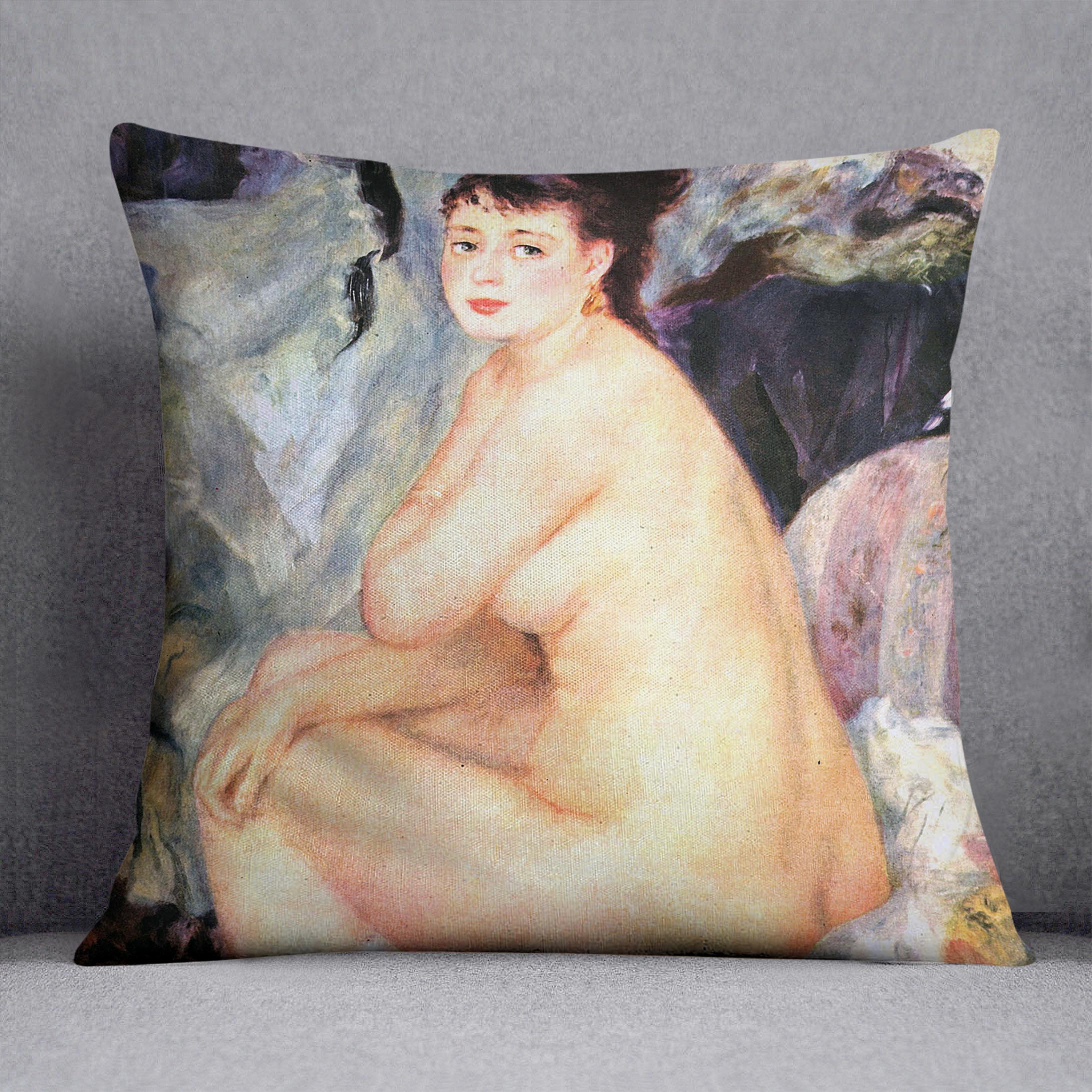 Nude female Anna by Renoir Cushion