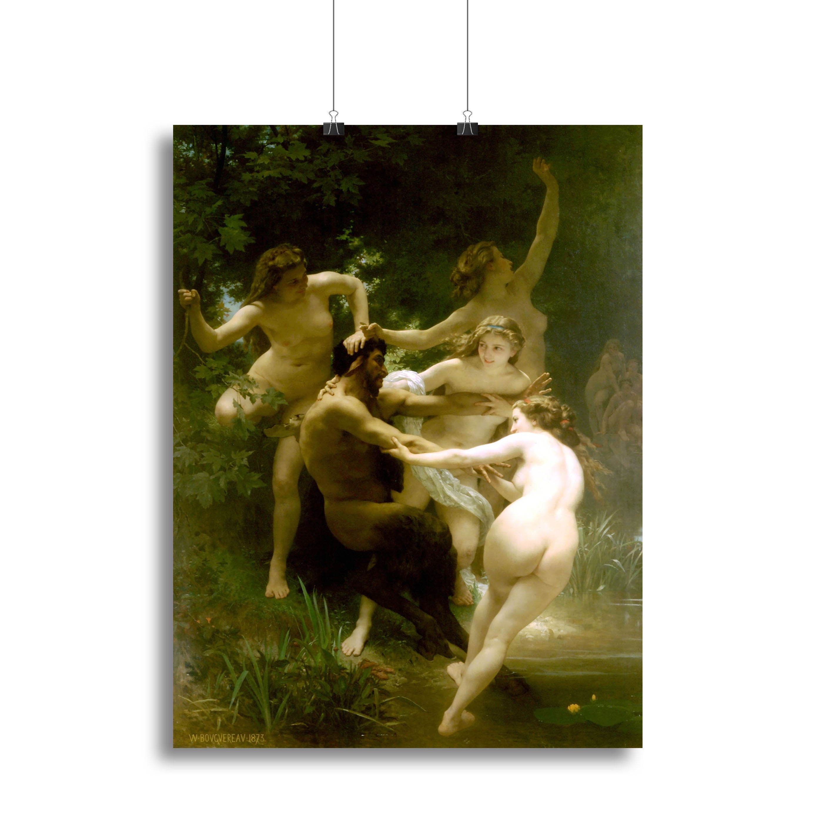 Nymphs and Satyr By Bouguereau Canvas Print or Poster - Canvas Art Rocks - 2