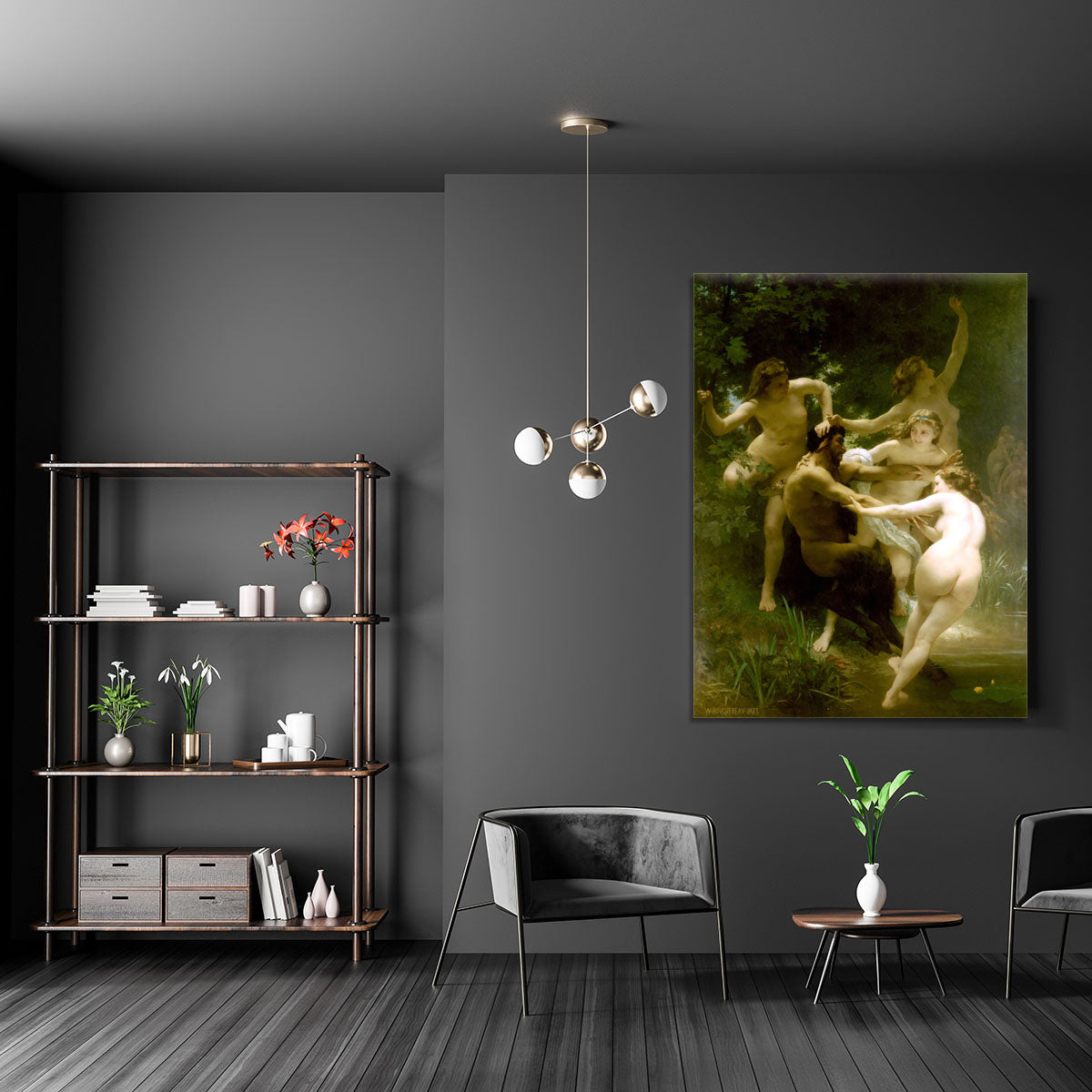Nymphs and Satyr By Bouguereau Canvas Print or Poster - Canvas Art Rocks - 5