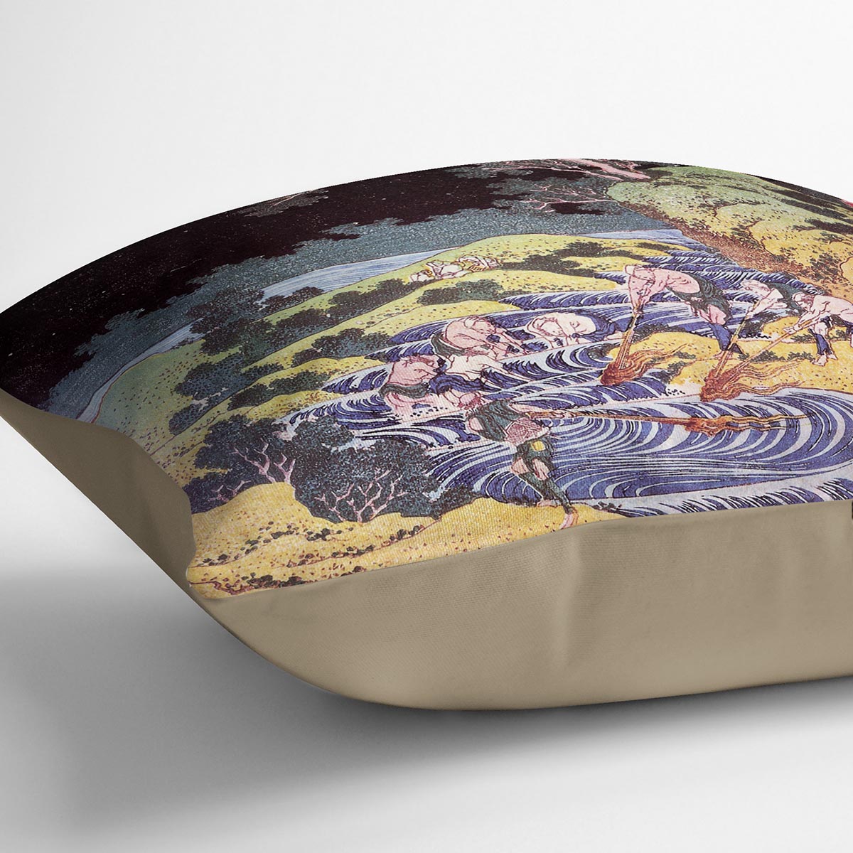 Ocean landscape by Hokusai Cushion