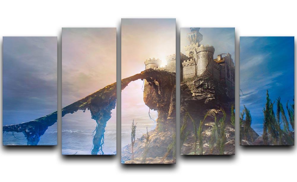 Old castle on the hill 5 Split Panel Canvas - Canvas Art Rocks - 1