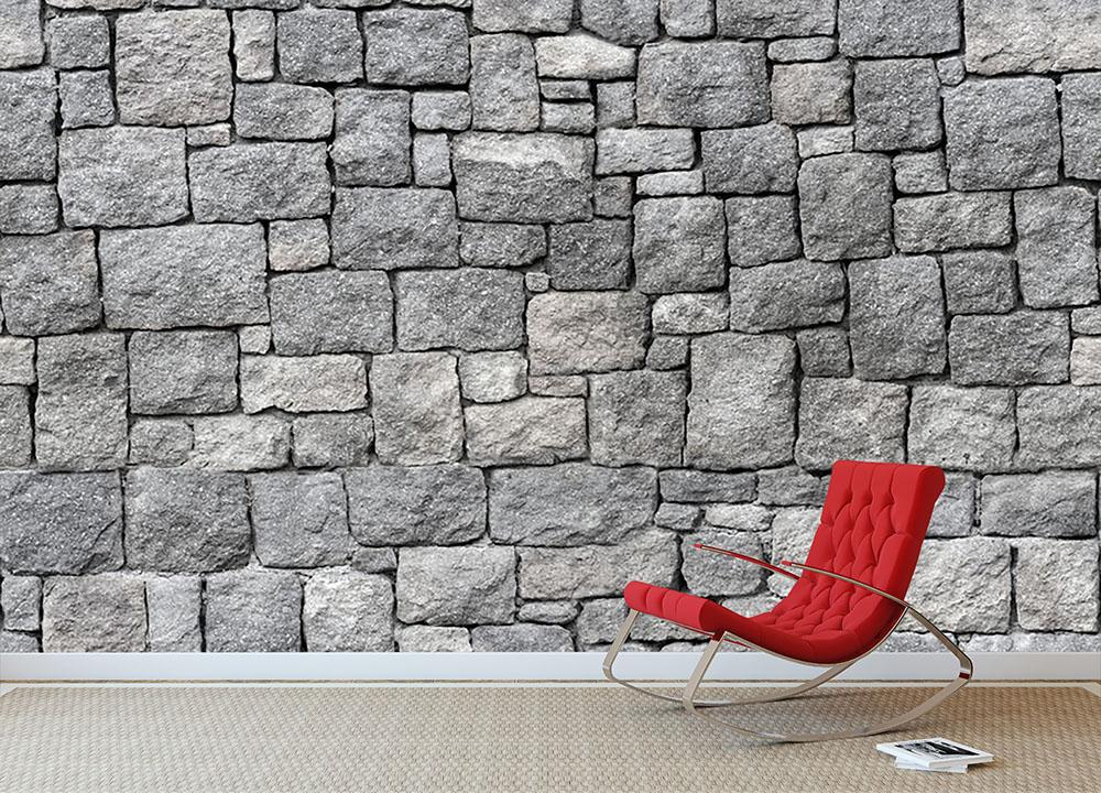 Old gray stone wall Wall Mural Wallpaper - Canvas Art Rocks - 2