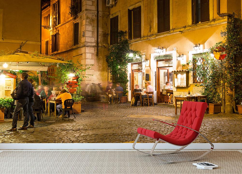Old street in Trastevere Wall Mural Wallpaper - Canvas Art Rocks - 2