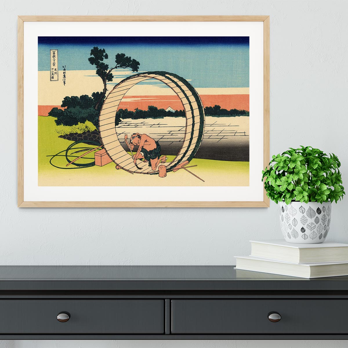 Owari province by Hokusai Framed Print - Canvas Art Rocks - 3