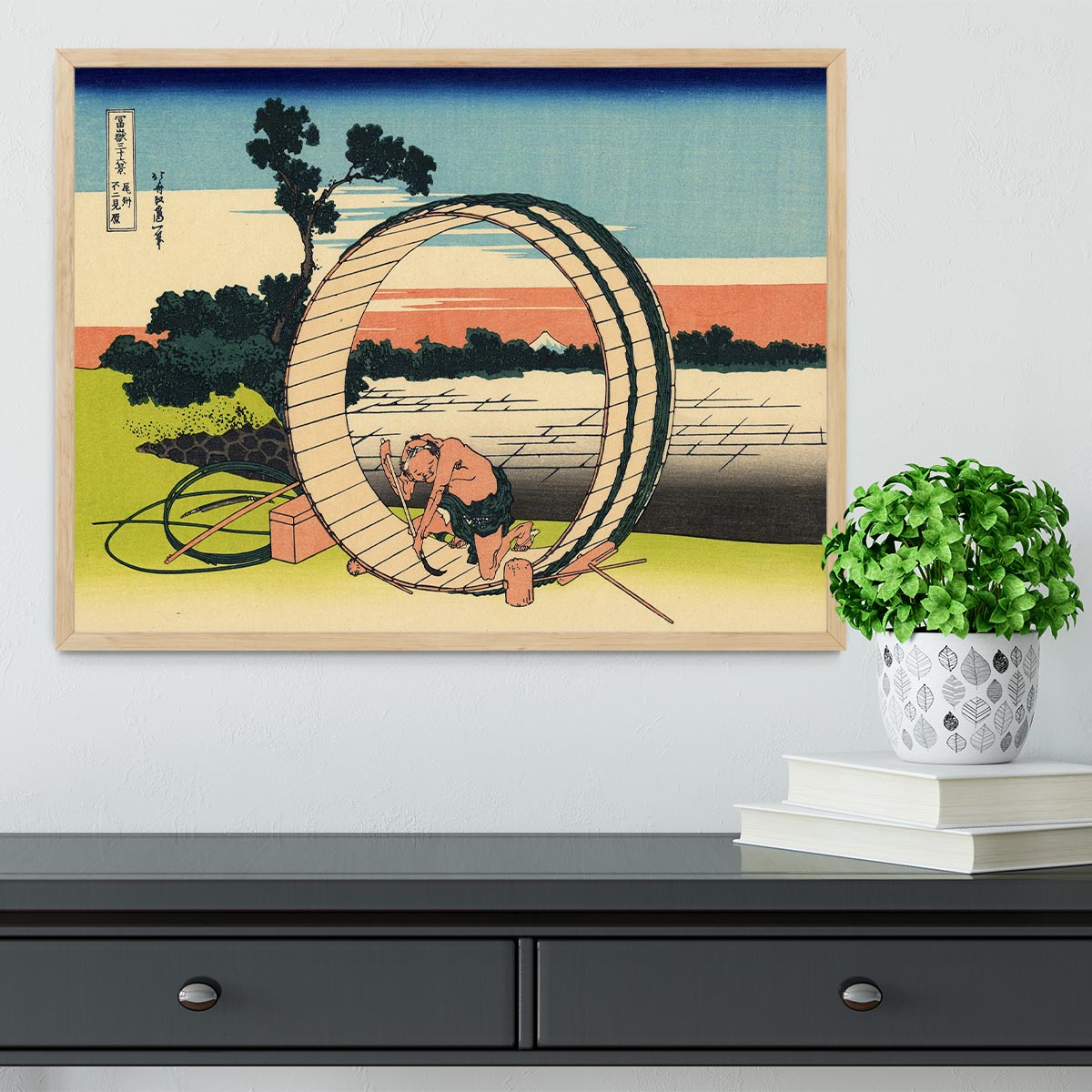 Owari province by Hokusai Framed Print - Canvas Art Rocks - 4