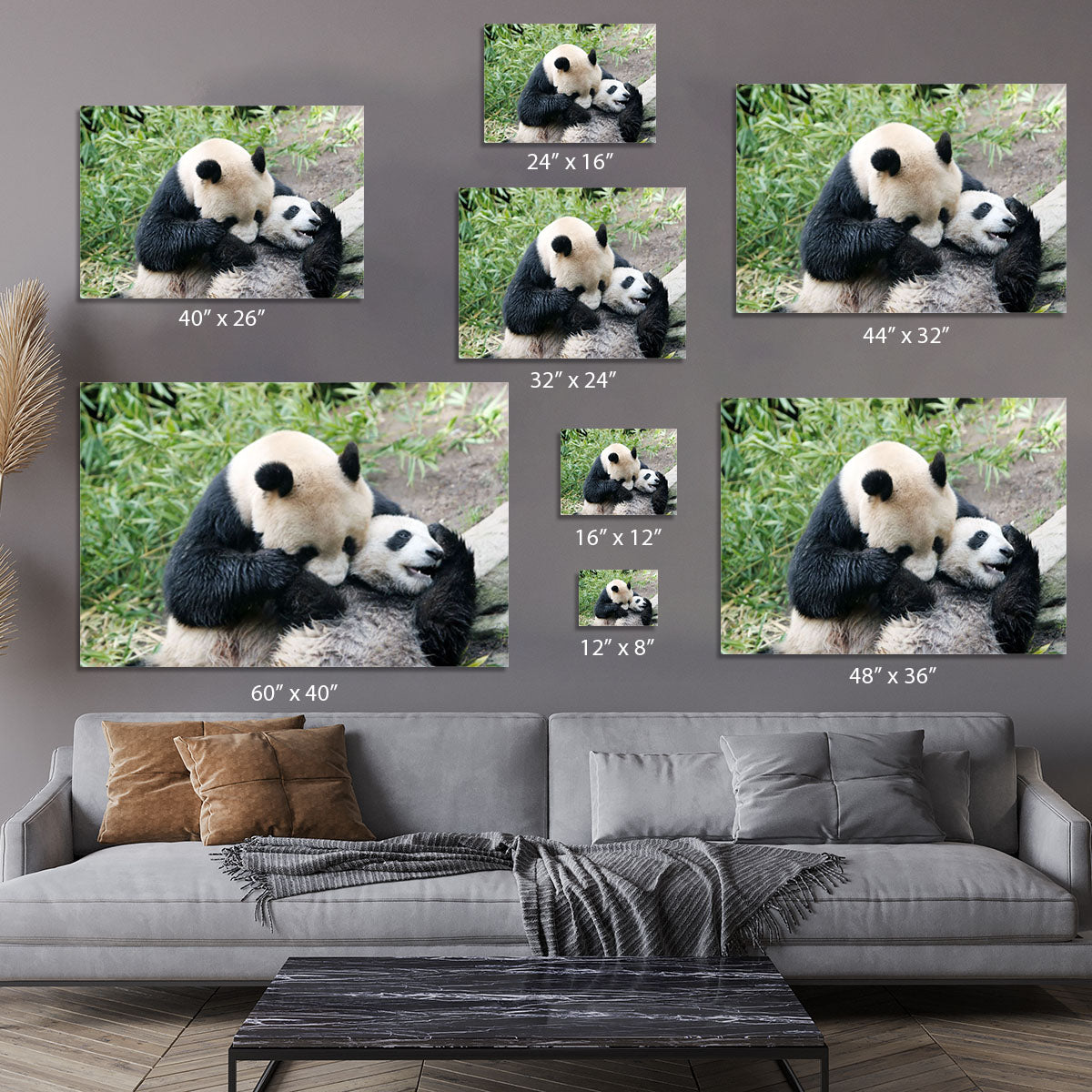 Panda bear and her cub Canvas Print or Poster - Canvas Art Rocks - 7