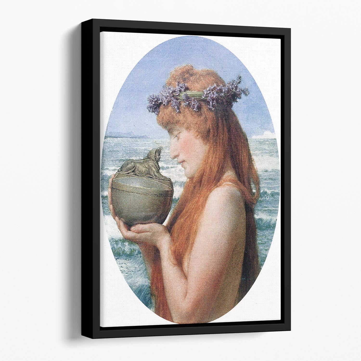Pandora by Alma Tadema Floating Framed Canvas - Canvas Art Rocks - 1