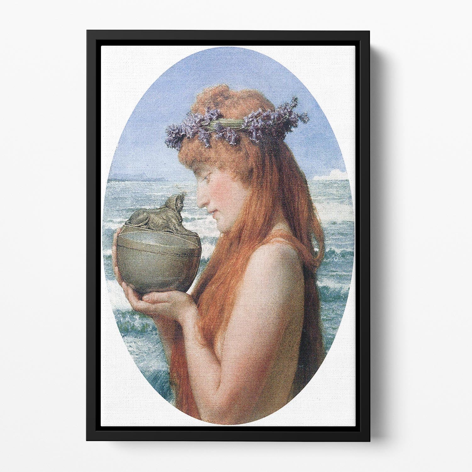 Pandora by Alma Tadema Floating Framed Canvas - Canvas Art Rocks - 2