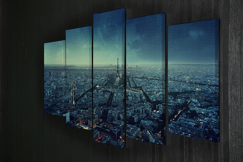 Paris skyline at sunset 5 Split Panel Canvas - Canvas Art Rocks - 2