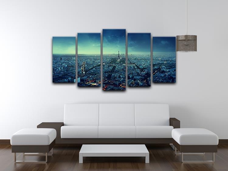 Paris skyline at sunset 5 Split Panel Canvas - Canvas Art Rocks - 3