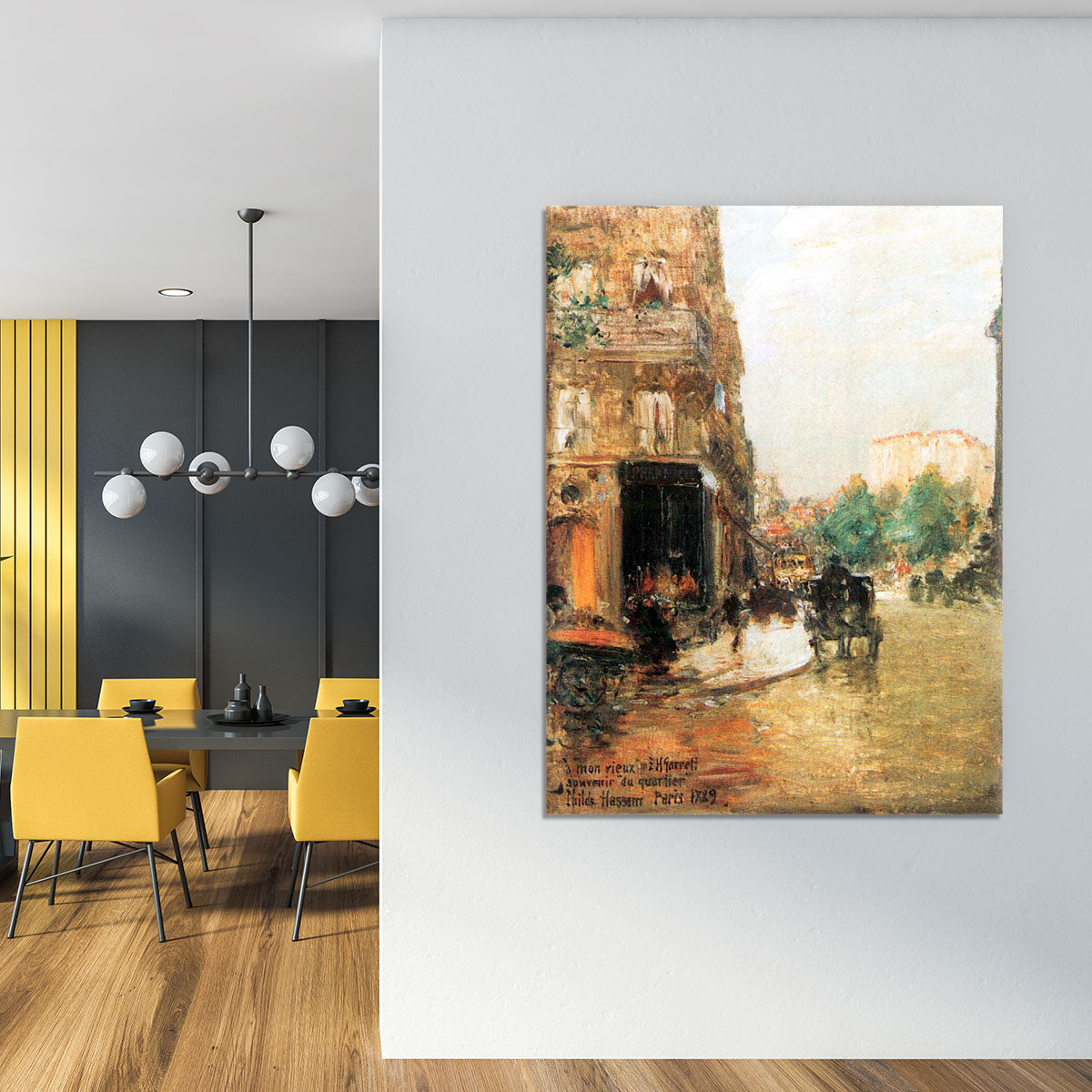 Parisian street scene 2 by Hassam Canvas Print or Poster - Canvas Art Rocks - 4